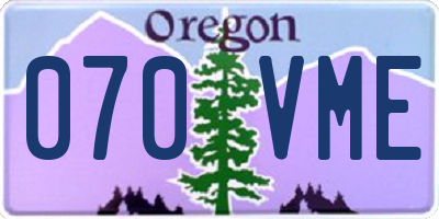 OR license plate 070VME
