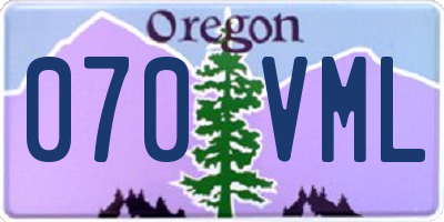 OR license plate 070VML
