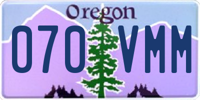 OR license plate 070VMM