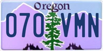 OR license plate 070VMN
