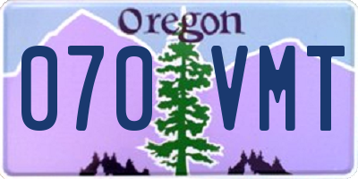 OR license plate 070VMT