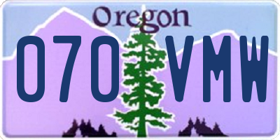 OR license plate 070VMW