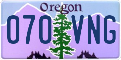 OR license plate 070VNG