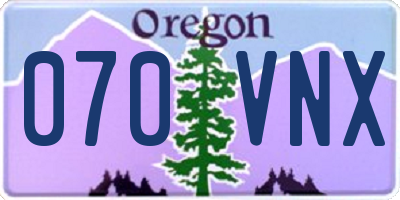 OR license plate 070VNX