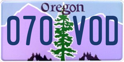 OR license plate 070VOD