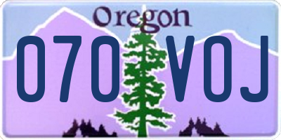 OR license plate 070VOJ