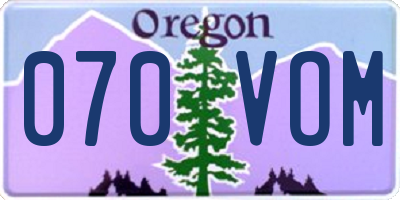 OR license plate 070VOM