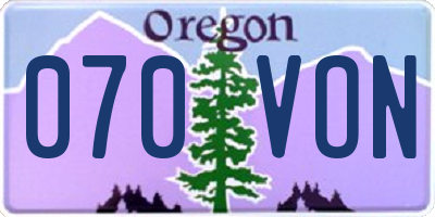 OR license plate 070VON