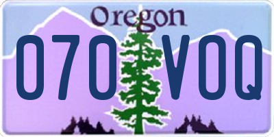 OR license plate 070VOQ