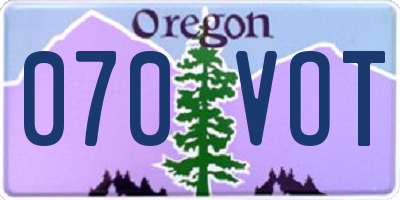 OR license plate 070VOT