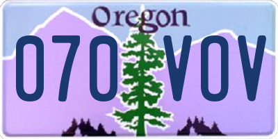 OR license plate 070VOV