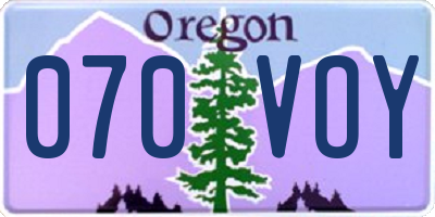 OR license plate 070VOY