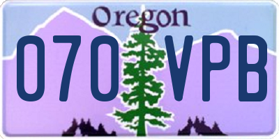 OR license plate 070VPB