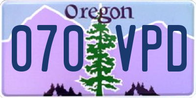 OR license plate 070VPD