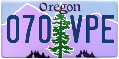 OR license plate 070VPE