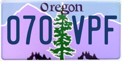 OR license plate 070VPF