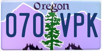 OR license plate 070VPK