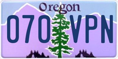 OR license plate 070VPN