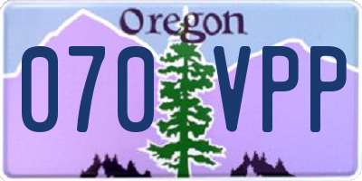 OR license plate 070VPP