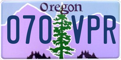 OR license plate 070VPR