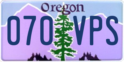 OR license plate 070VPS