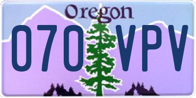 OR license plate 070VPV