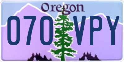 OR license plate 070VPY