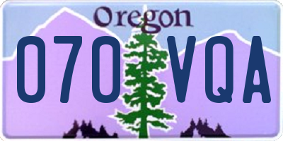 OR license plate 070VQA