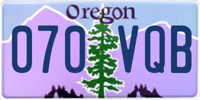 OR license plate 070VQB