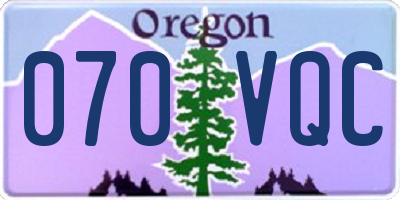 OR license plate 070VQC