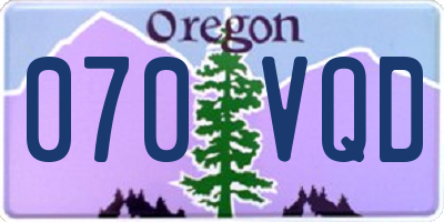 OR license plate 070VQD