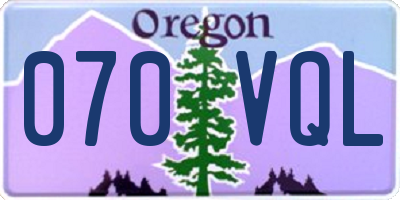 OR license plate 070VQL