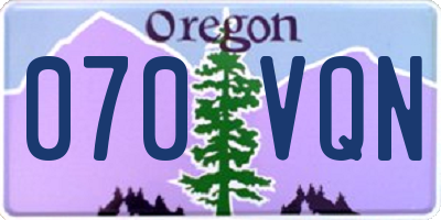 OR license plate 070VQN