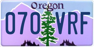 OR license plate 070VRF