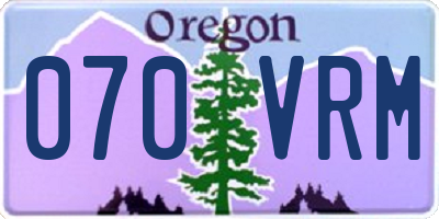 OR license plate 070VRM