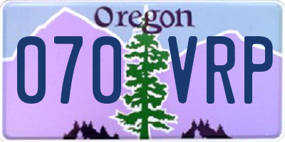 OR license plate 070VRP