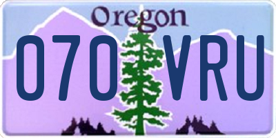 OR license plate 070VRU