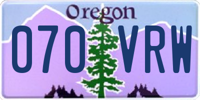OR license plate 070VRW