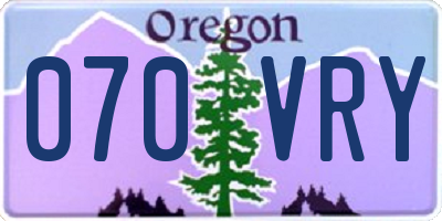 OR license plate 070VRY
