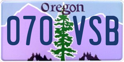 OR license plate 070VSB