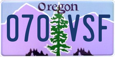 OR license plate 070VSF