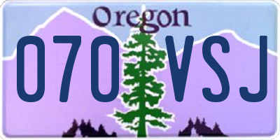 OR license plate 070VSJ