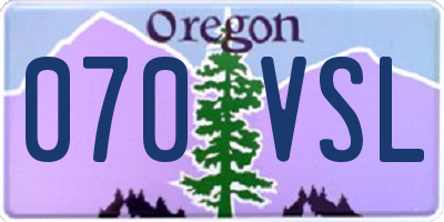 OR license plate 070VSL
