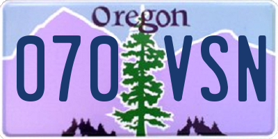 OR license plate 070VSN