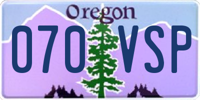 OR license plate 070VSP