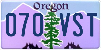 OR license plate 070VST