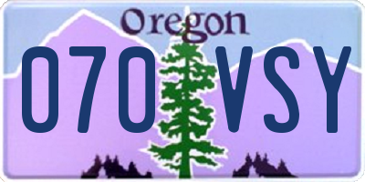 OR license plate 070VSY