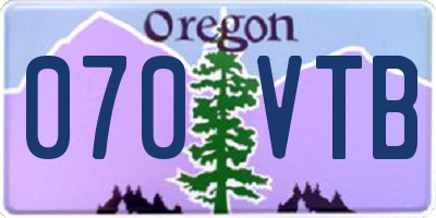 OR license plate 070VTB