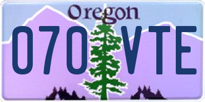 OR license plate 070VTE