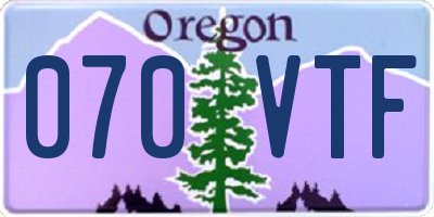 OR license plate 070VTF